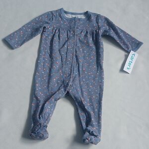 Carter's Blue and Pink Footie One Pieces‎ 6 Months